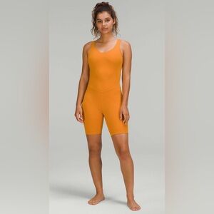 NWT Lululemon Align Onesie 8" Autumn Orange Size 10